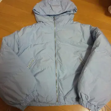 Ready 후드 부착 다운 자켓 라이트 블루