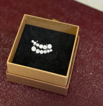 큐빅 지르코니아 K10 화이트 골드 이어 커프