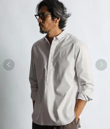 더퍼 백새틴 숏 칼라 풀오버 셔츠 S