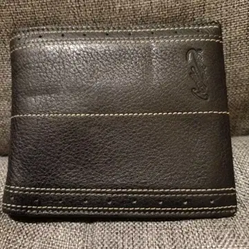 크로커다일 다크 브라운 이단 접이식 지갑