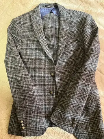 ZARA MAN 체크 무늬 테일러드 자켓