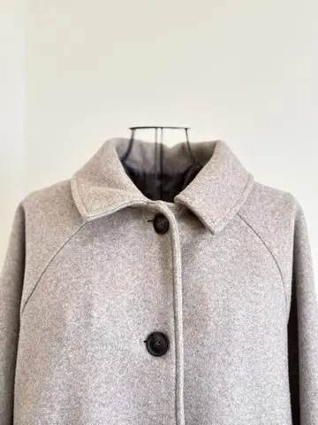 레이 카신/스탠드 카라 롱 코트/그레이지