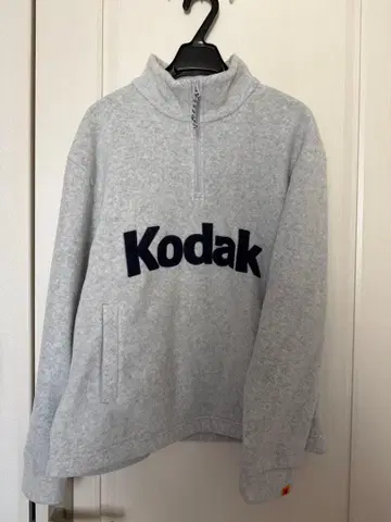 [ 레어 ] 일본 미판매 Kodak 그레이 하프 지퍼 플리스