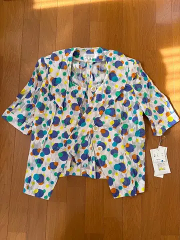 컬러풀 물방울 패턴 자켓 & 스커트 셋업