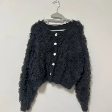다크 그레이 복슬복슬 가디건 F 사이즈