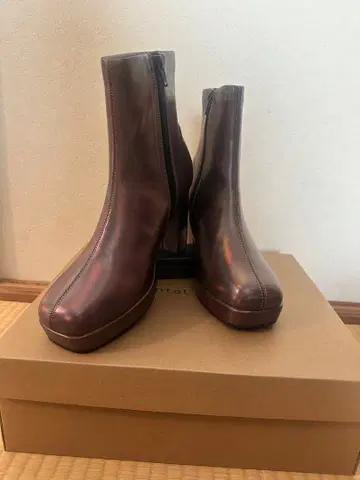 메탈릭 브라운 지퍼 부츠