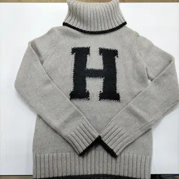타미힐피거 H 로고 터틀넥 니트