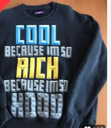 COOL BECAUSE I'M SO RICH 맨투맨 L 사이즈