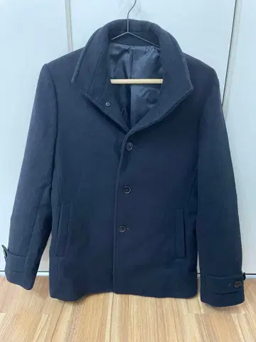 COMME CA ISM 울 혼방 숏코트 남성용 S 블랙에 가까운 네이비