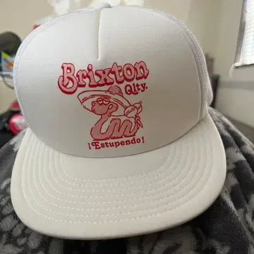 Brixton 자수 로고 화이트 캡