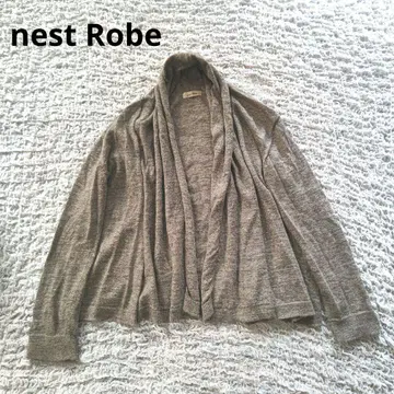 nest Robe 알파카 린넨 숄카라 가디건 그레이지