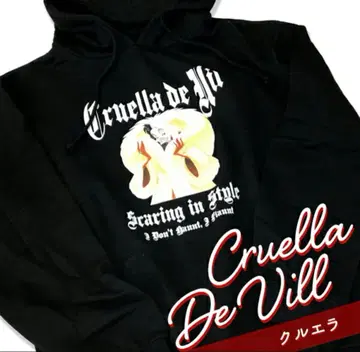 [ 새상품급 ] 디즈니 크루엘라 후드 부착 후드티 빌런 L