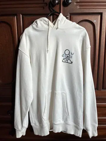 XLARGE 화이트 후드티 캐릭터 프린트