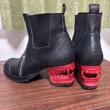 hazama 하라마 선전포고의 힐 부츠 사이드 고어 빨검 25.5 cm