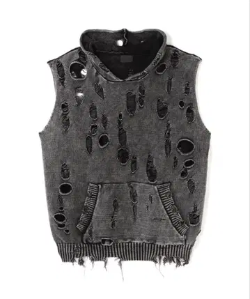 DankeSchon 데미지 슬리브리스 후디