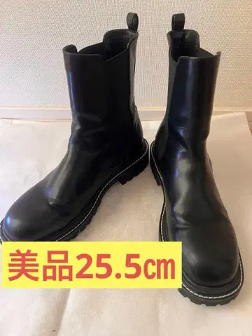 새상품급 25.5cm 블랙 사이드 고어 부츠