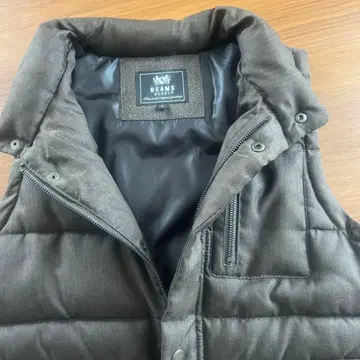 BEAMS 브라운 충전솜 다운 베스트 S 사이즈