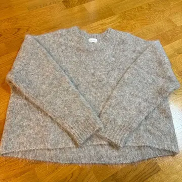 그린 레이블 릴랙싱 알파카 혼방 그레이 긴팔 니트