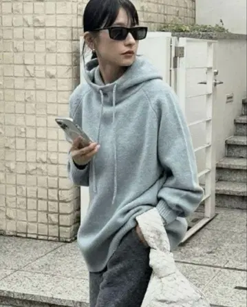 CLANE 장미 후드 니트