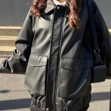 BIG 포켓 에코 가죽 블루종 OLIVE des OLIVE