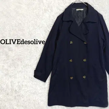 OLIVEdesolive/더블 브레스트 코트 네이비 체형 커버 고급