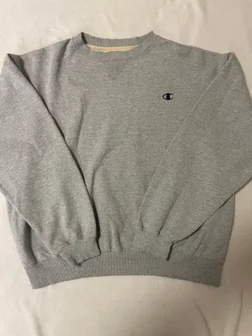 Champion 챔피온 맨투맨 XL 그레이 원포인트 자수 로고 속기모