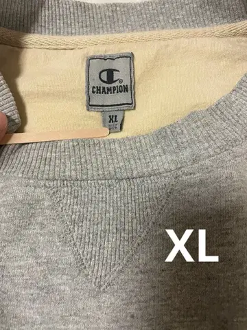 Champion 챔피온 맨투맨 XL 그레이 원포인트 자수 로고 속기모