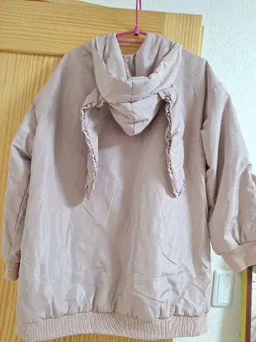 토끼 귀 후드 더스티 핑크 오버 사이즈