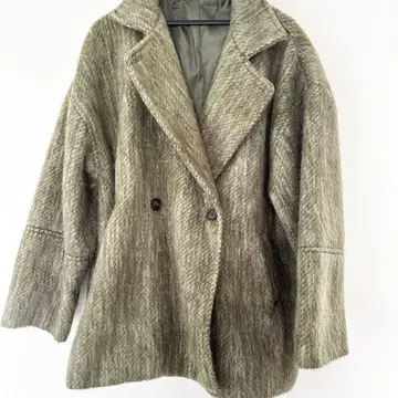 hellam 미들 샤기 코트 카키 여성용 Free 사이즈