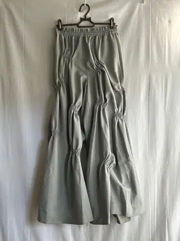 BABY RETURN 그레이 개더 플레어 팬츠