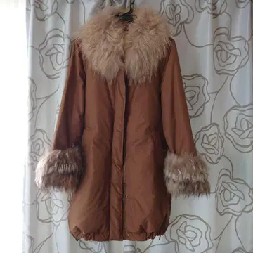 브라운 퍼 포함 다운 자켓