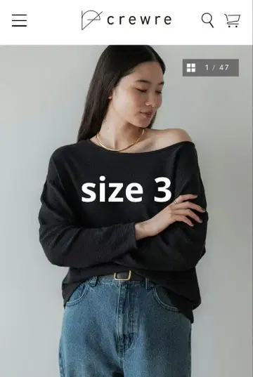 crewre 크루레 2way 러프인 레이 보트넥 롱T 사이즈 3