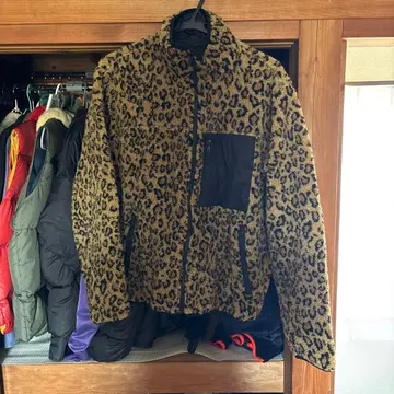 BEAMS HEART 레오파드 무늬 보아 자켓 플리스 M 사이즈