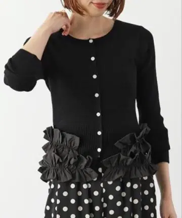 Eimee Law 에이미 로우 가디건 여성용 니트 프릴 리브