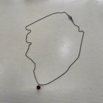루비 부착 심플 목걸이