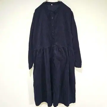 네이비 코듀로이 롱 원피스 빅 사이즈 프리 사이즈