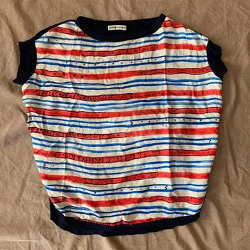 TSUMORI CHISATO 스트라이프 패턴 반팔 T셔츠