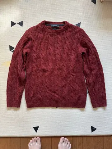 NANOuniverse 캐시미어 MIX 케이블 크루넥 니트 S 테라코타