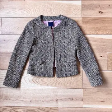 트위드 자켓 화이트 블랙 SHIPS