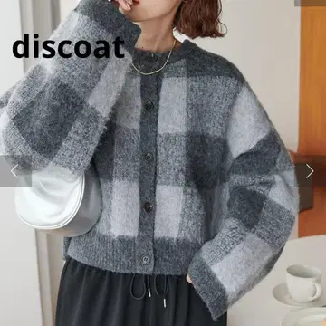 discoat 전후 2WAY 체크 풀오버 그레이