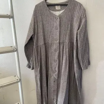 사만다 MOS2 그레이 7부 소매 롱 원피스