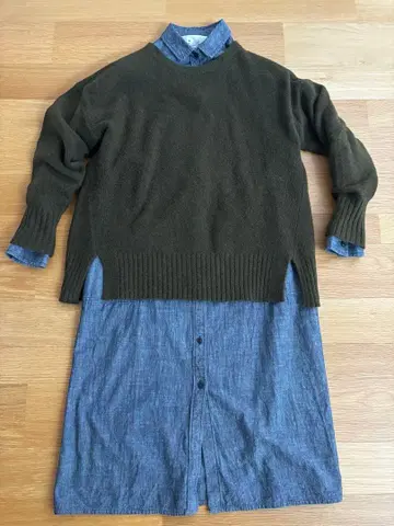 무인양품 데님 원피스 나노 유니버스 니트 2세트