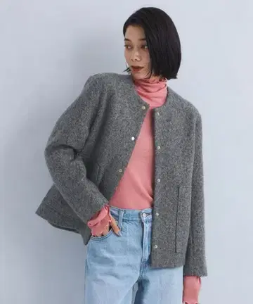 그린 라벨 릴랙싱 라이트 보아 메탈 도트 가디건