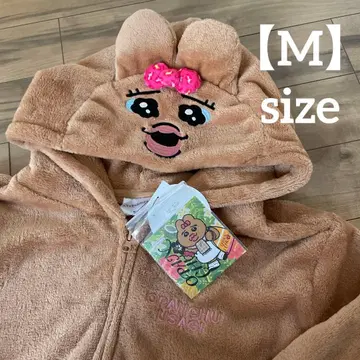 빤쮸토끼 M 사이즈 일광화상 갸루 보아 지퍼 후드티 스티커 포함
