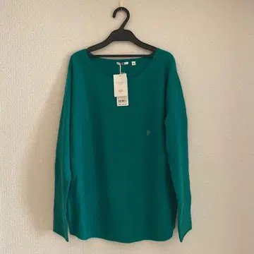 유니클로 여성용 캐시미어 100% 라운드넥 스웨터 L 그린