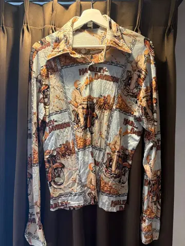 할리데이비슨 패턴 하와이풍 셔츠