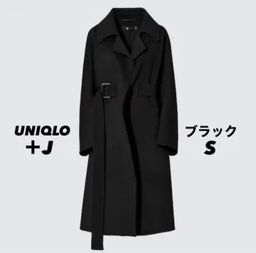 41 ] 새상품 UNIQLO +J 캐시미어 블렌드 랩 롱 코트 블랙 S