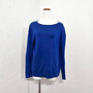 쉽스 로얄 블루 코튼 풀오버 니트 (38) 무지 심플