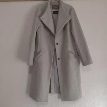 그레이 롱 코트 사이드 포켓 포함