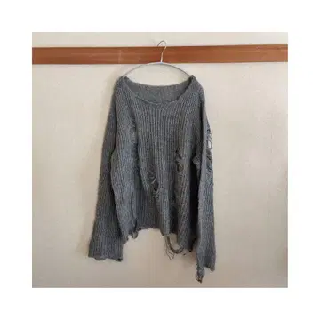 완판템 17HR 루즈 데미지 메쉬 니트 gray